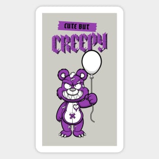 Cute but Creepy, Funny bear with a balloon design Magnet